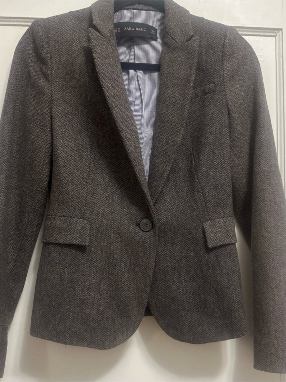 Zara Women's Tweed Blazer Jacket with Herringbone Elbow
Patch Lambswool XS